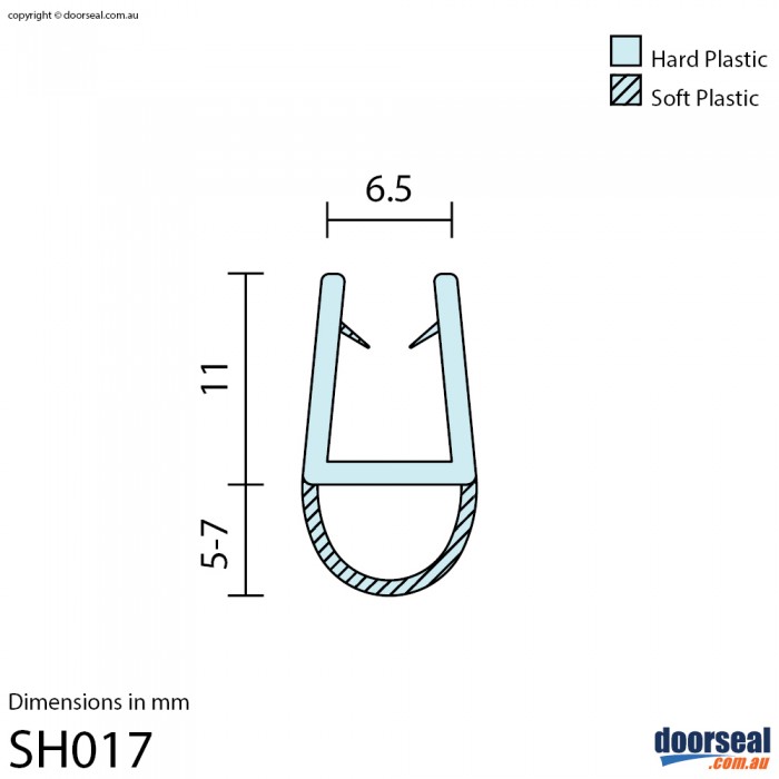 SH017 Shower Screen Seal (6mm glass)